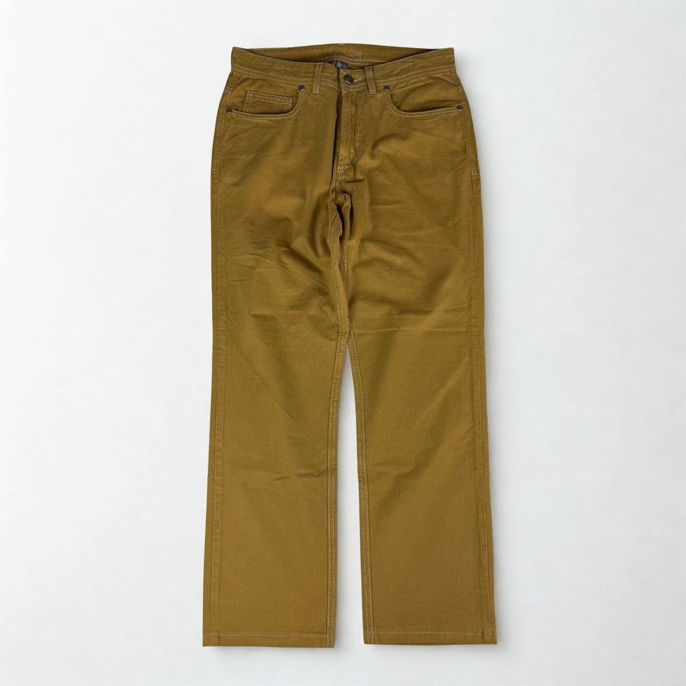Bugatchi Pants Mens 32 Mustard Yellow Ochre Contrast Stitch Casual‎ Designer